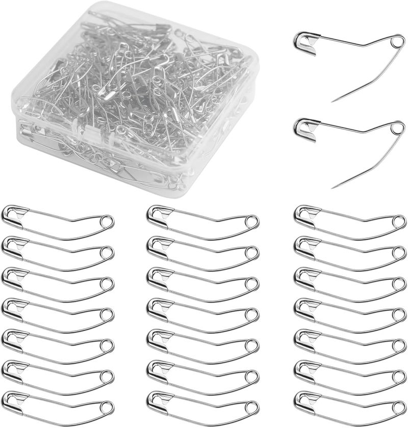 MASONEE 100 Pack Curved Safety Pins for Quilting Basting Pins 54mm/2.0inch Quilting Safety Pins Stainless Steel Quilting Pins - Image 1